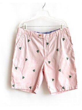 J. McLaughlin Chino Shorts with Emboirdered Palms